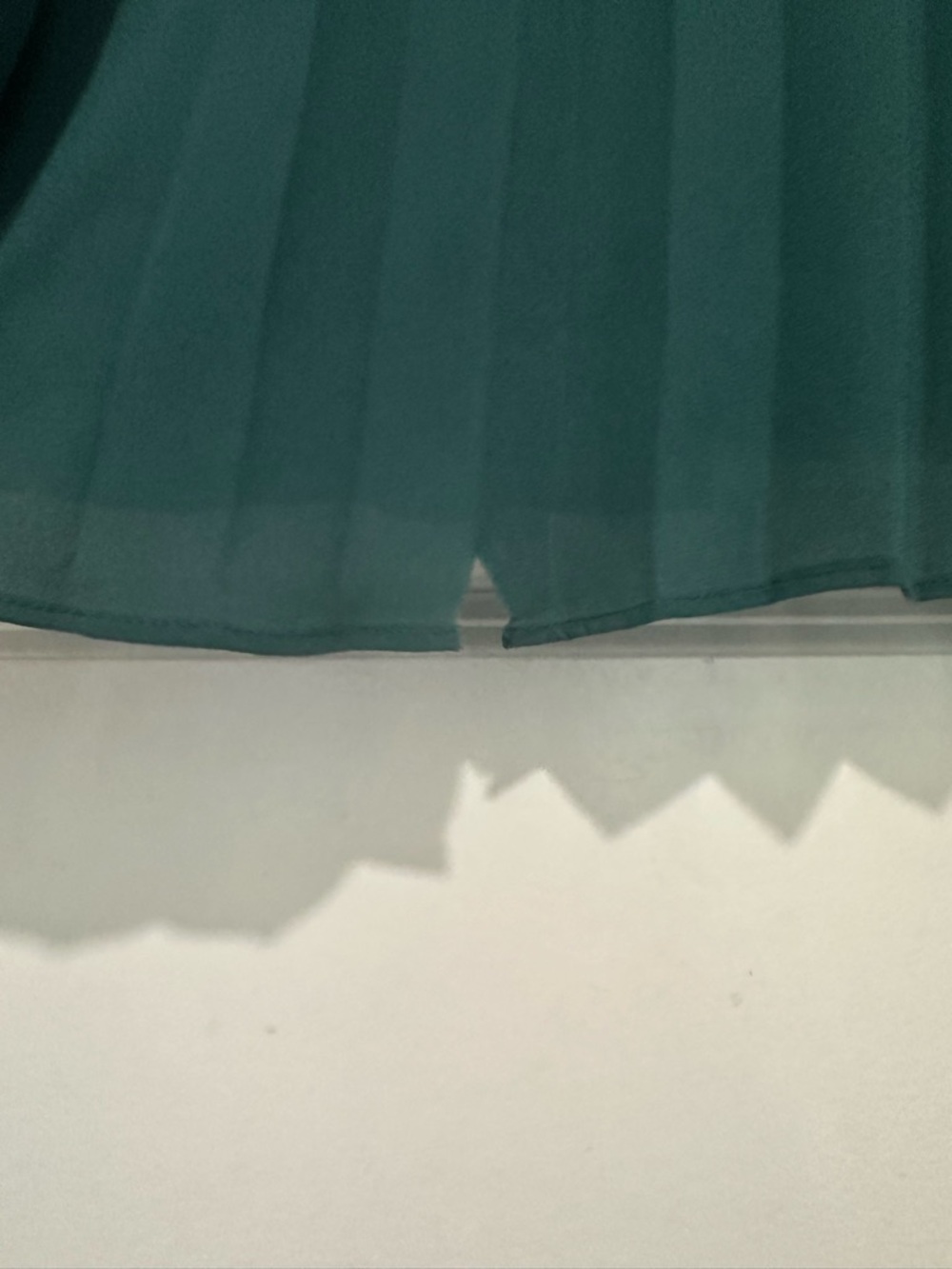 Penningtons Teal Pleated Button-Front Tie-Neck Blouse - Picture 11 of 13